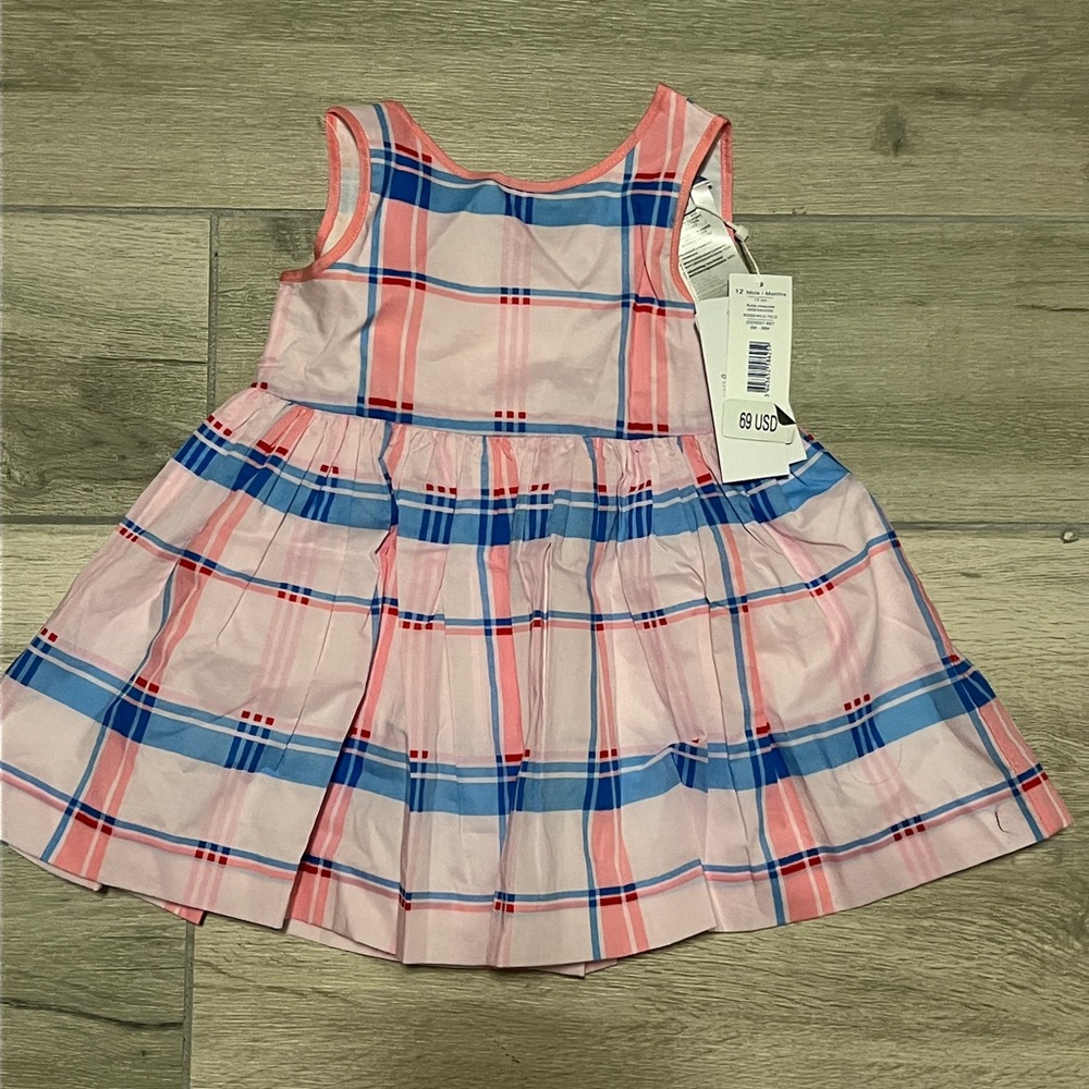 Pink and Blue Plaid Kids Dress